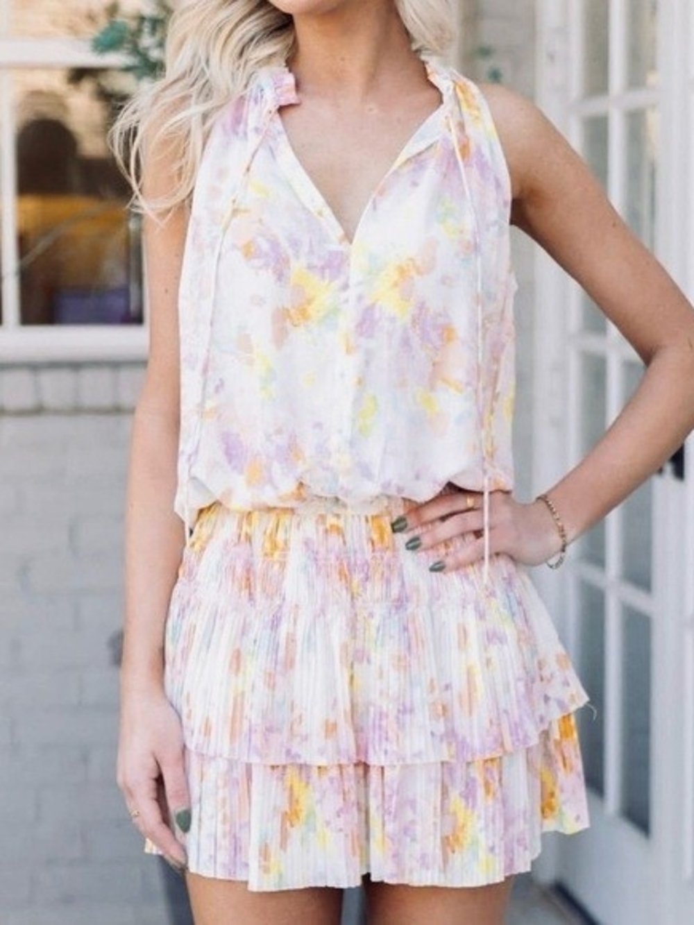 Current Air Cara Watercolour Dress - size L